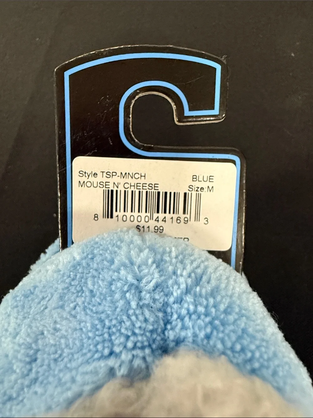 Snoozies! Toddler Light Blue Plush Slippers with Cream Fleece Lining